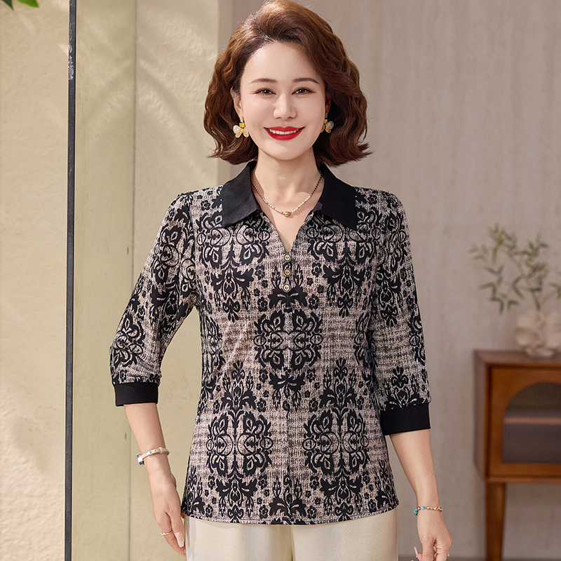 Silk Blouse Button - Ladies Ice Silk Shirt Summer Mommy