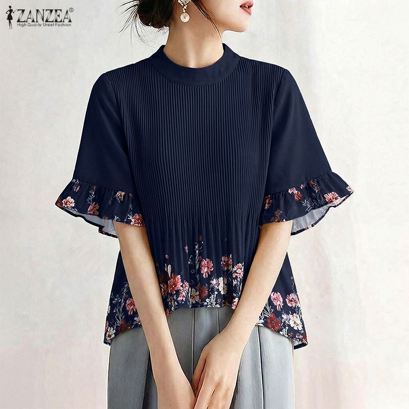 Silk Blouse Button - ZANZEA Women Summer Bohemain Holiday Tops