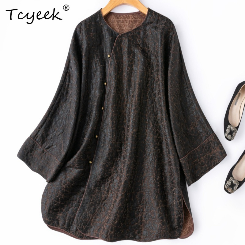 Silk Blouse Button - Tcyeek 100% Real Silk Womens Tops