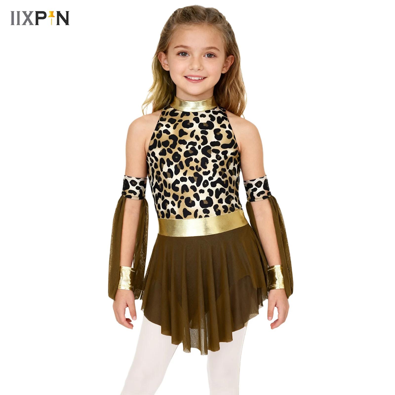 Shift Dress Sleeveless - Girls Prehistoric Cave Costume Leopard Print
