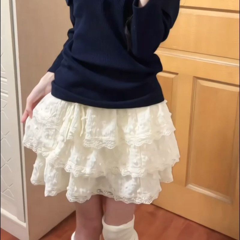 Women Formal Wear Korean - Korean Style Semi-Formal Skirt with Lace