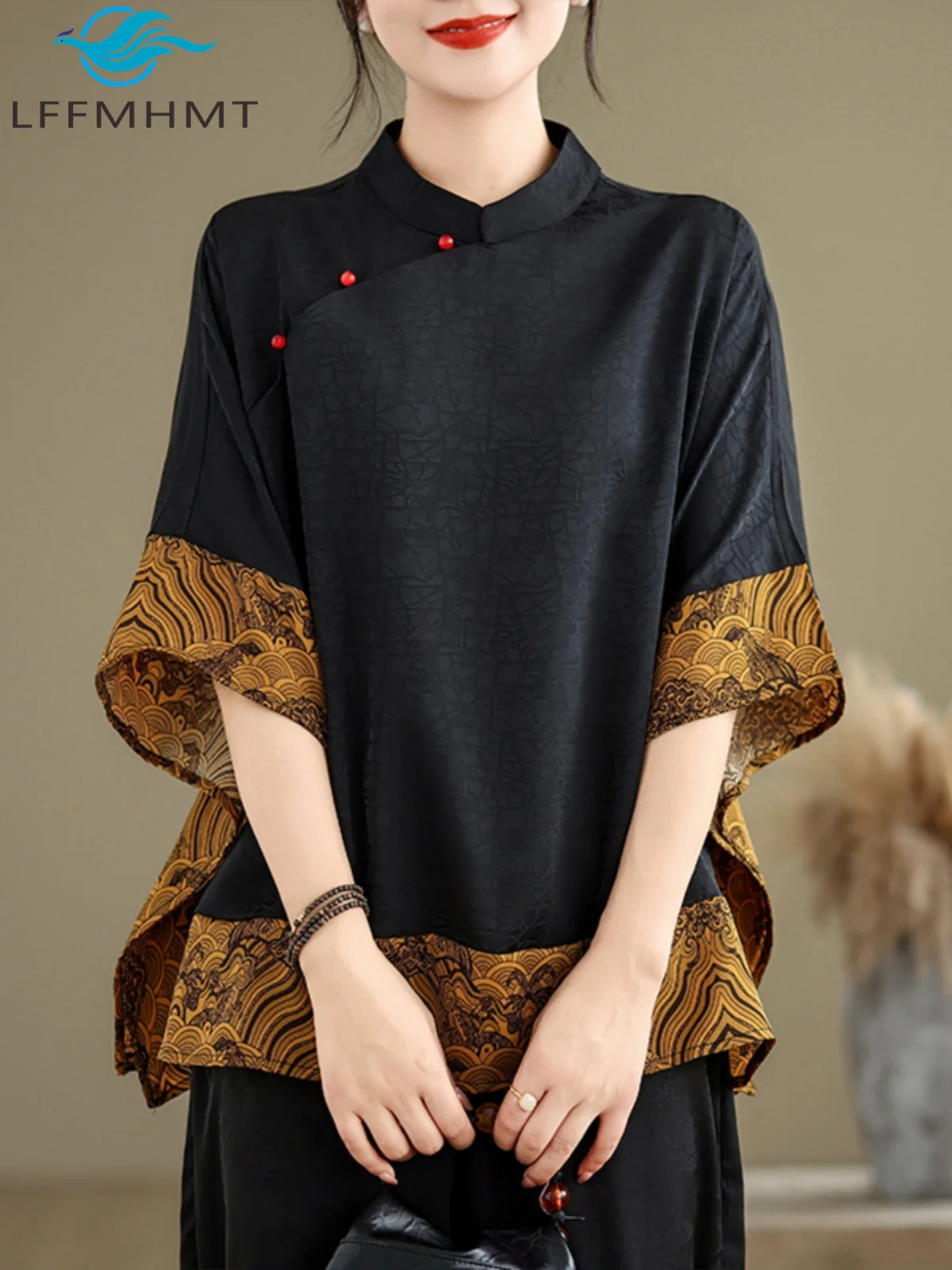 Mulberry Silk Chinese Style T- - Silk Blouse Button incelemesi ve fiyatı