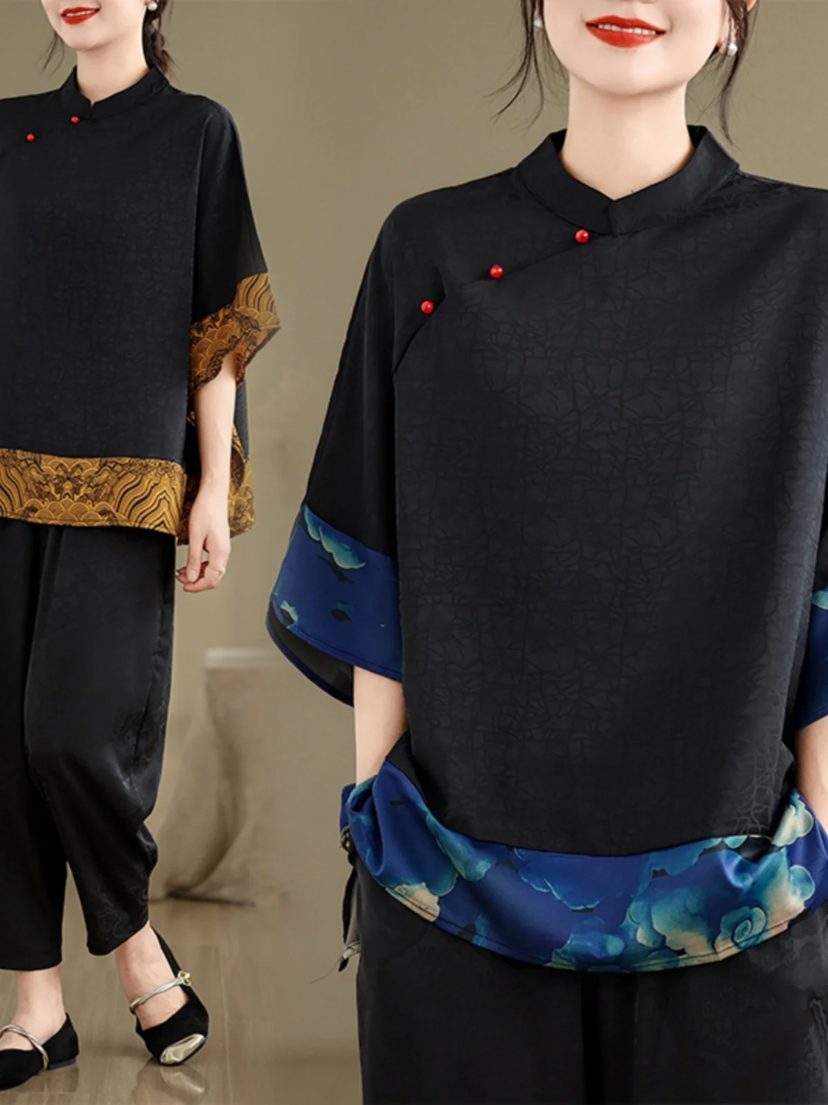 Mulberry Silk Chinese Style T- - Silk Blouse Button incelemesi ve fiyatı