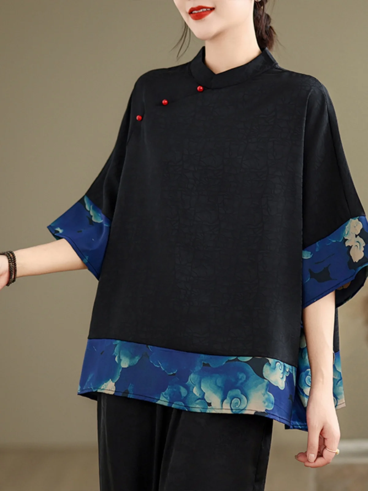 Mulberry Silk Chinese Style T- - Silk Blouse Button incelemesi ve fiyatı