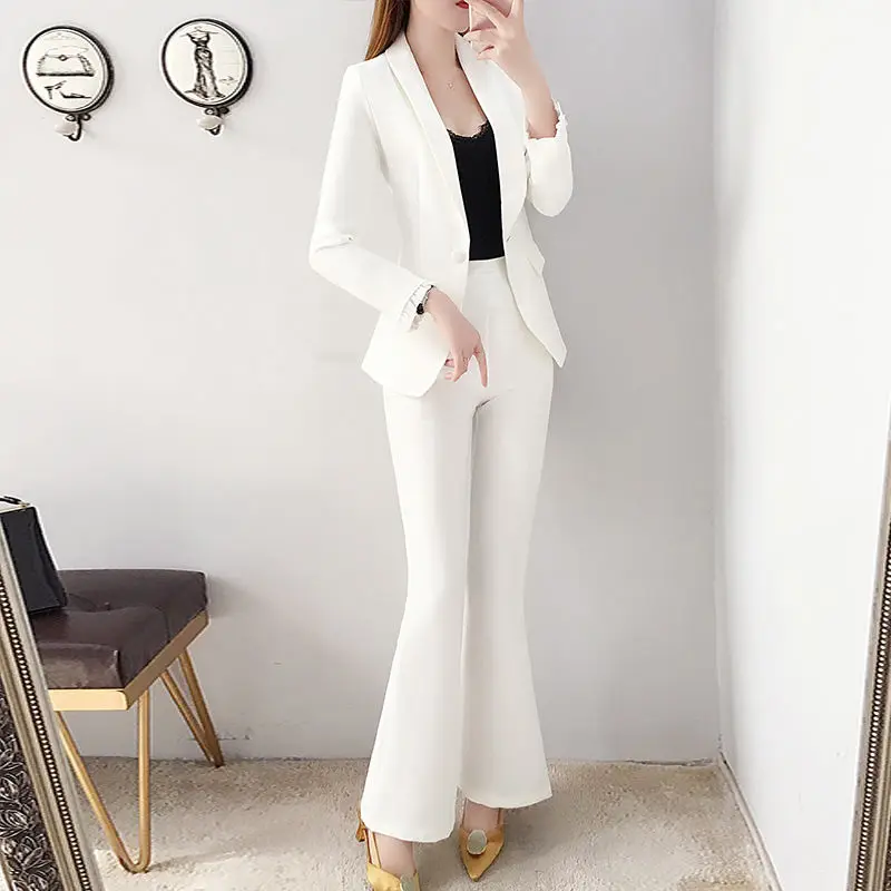 Blazer and White Trouser Suit  - Women Formal Wear Korean incelemesi ve fiyatı