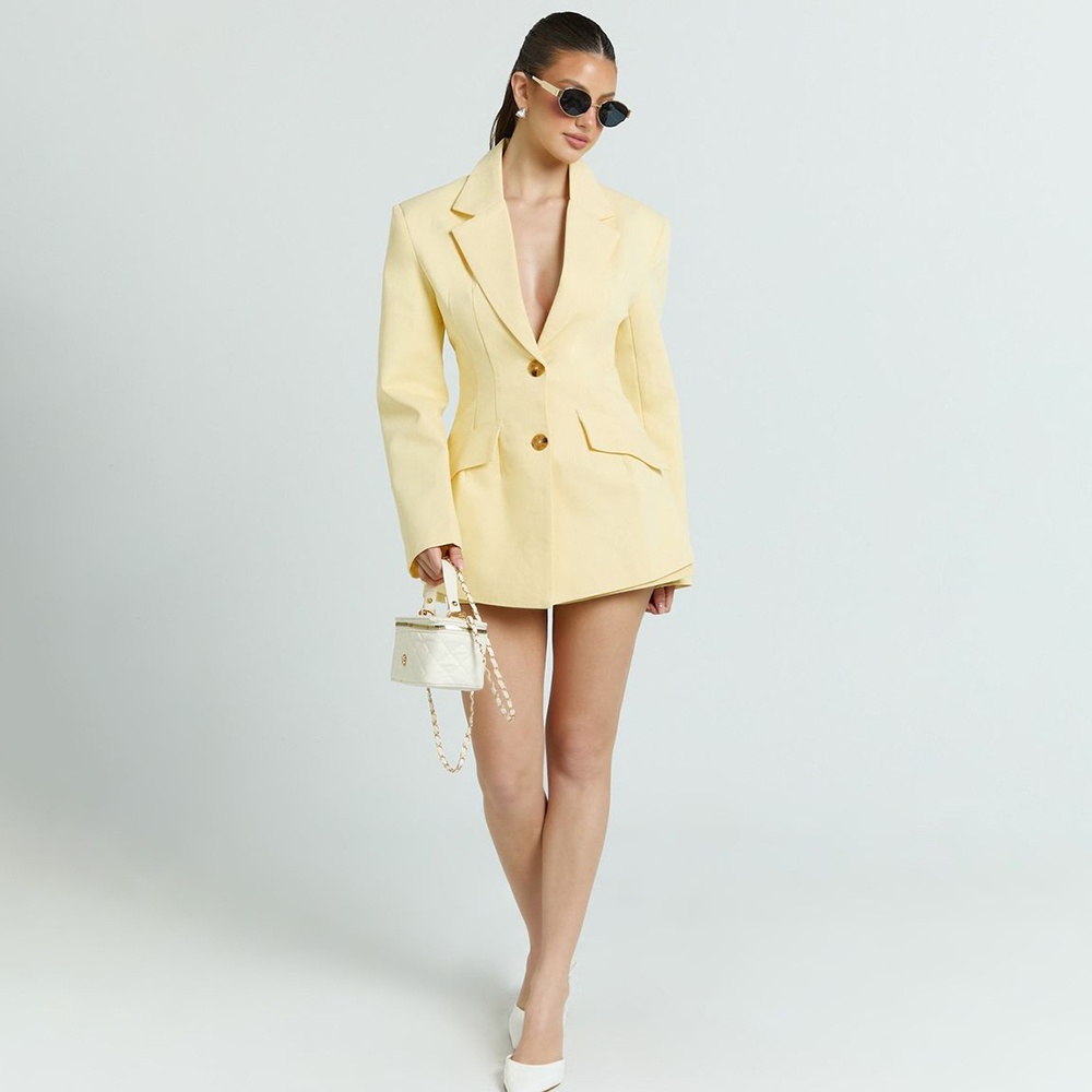 Light Yellow Women's 2Pic Suit - Women'S Formal Wear Pants Suit incelemesi ve fiyatı