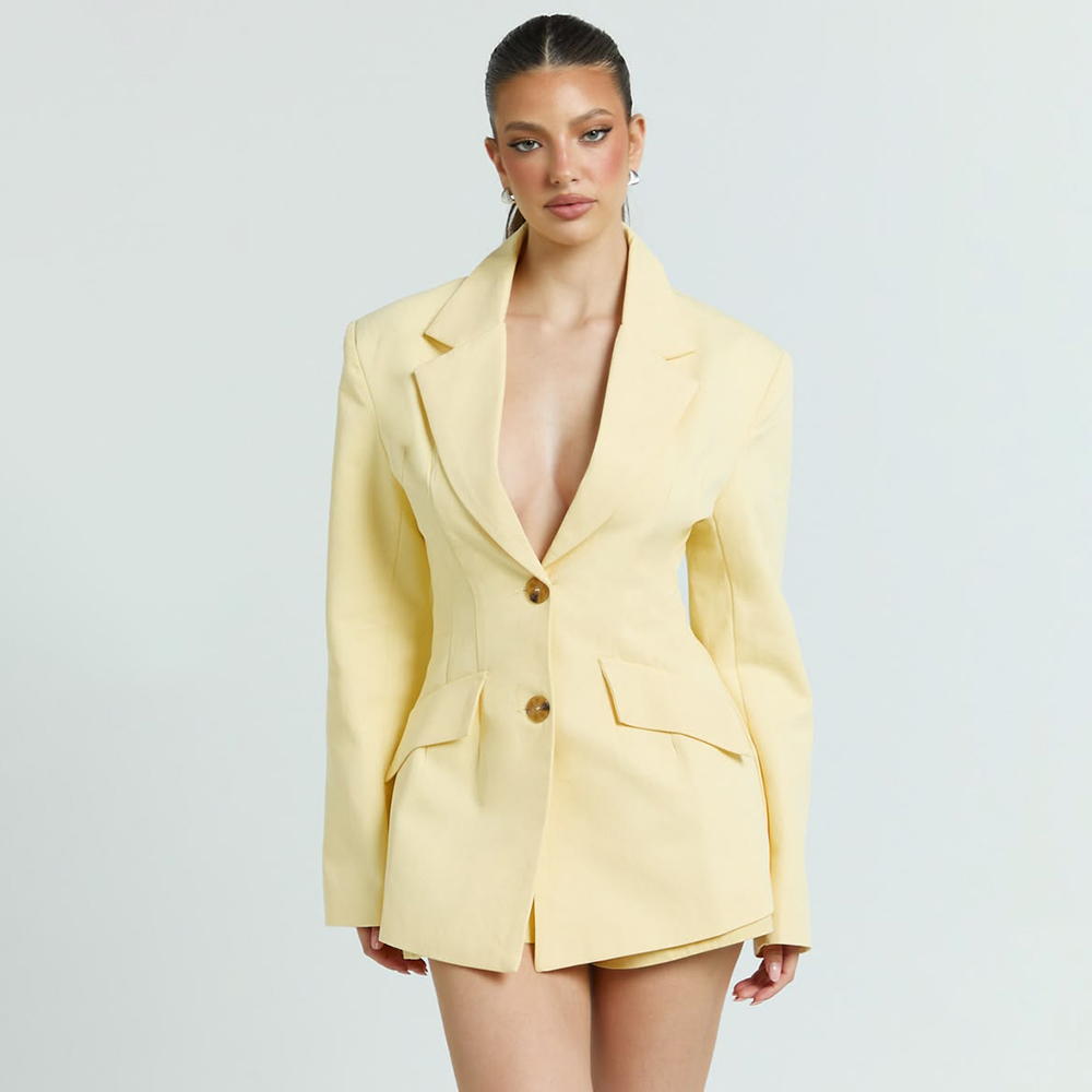 Light Yellow Women's 2Pic Suit - Women'S Formal Wear Pants Suit incelemesi ve fiyatı