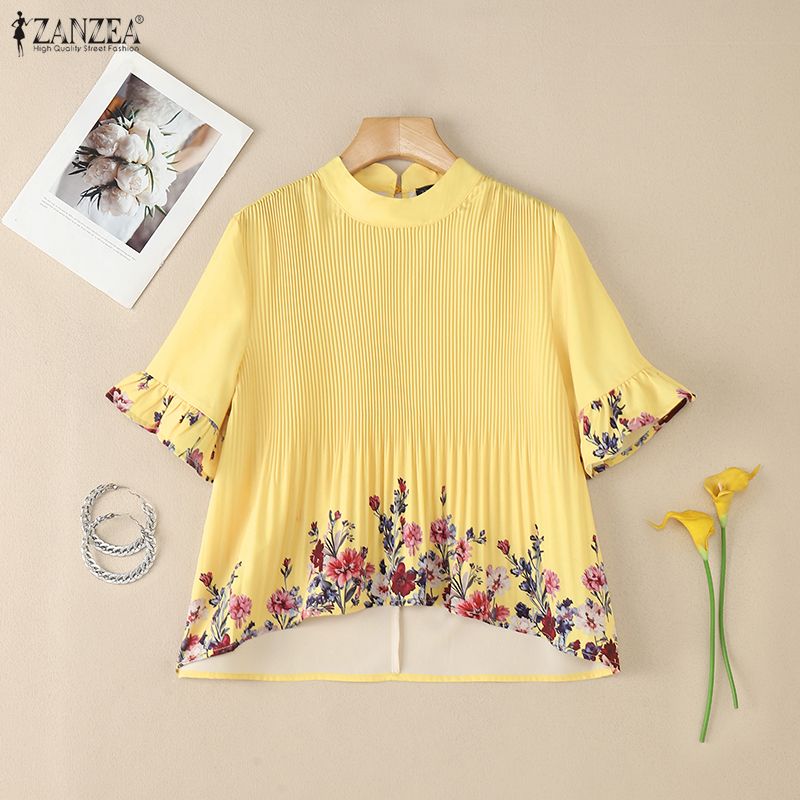 ZANZEA Women Summer Bohemain H - Silk Blouse Button incelemesi ve fiyatı