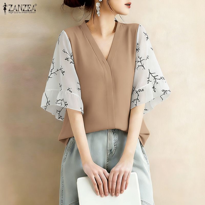2026 Summer Floral Patchwork B - Silk Blouse Button incelemesi ve fiyatı