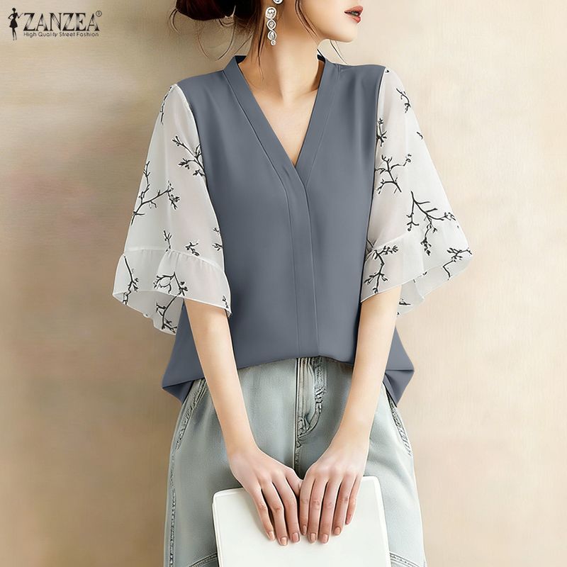 2026 Summer Floral Patchwork B - Silk Blouse Button incelemesi ve fiyatı