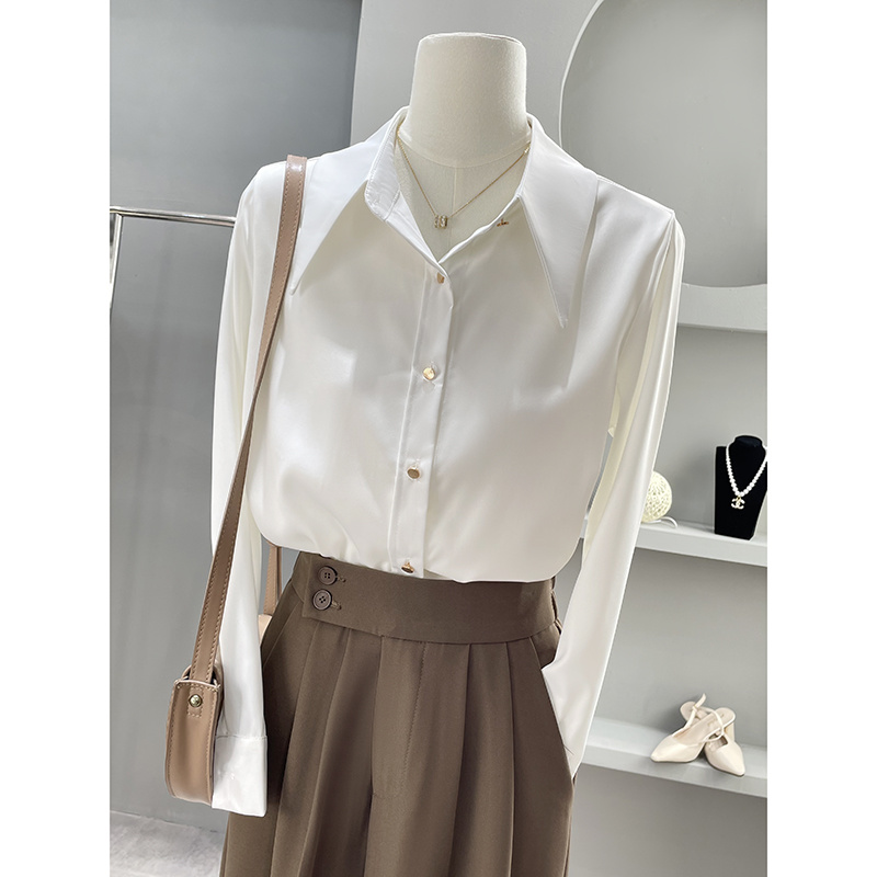 Long Sleeve Shirts Womens Chif - Women Formal Wear Korean incelemesi ve fiyatı