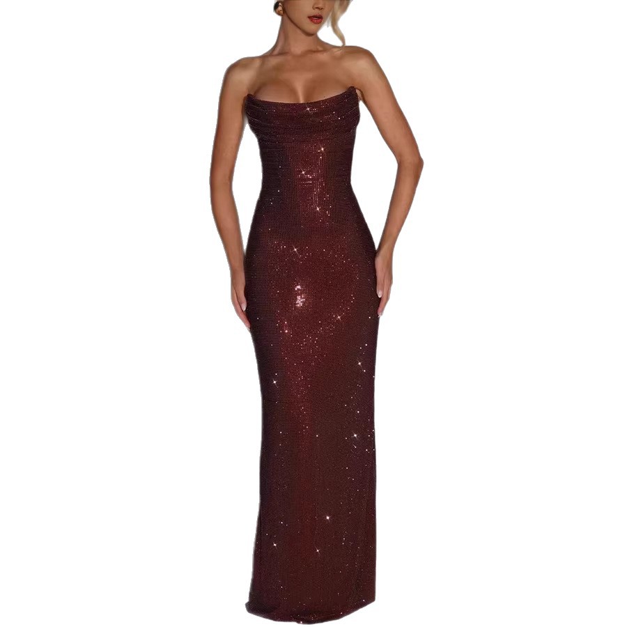 Sexy Socialite Sequin Tube Top - Shift Dress Sleeveless incelemesi ve fiyatı