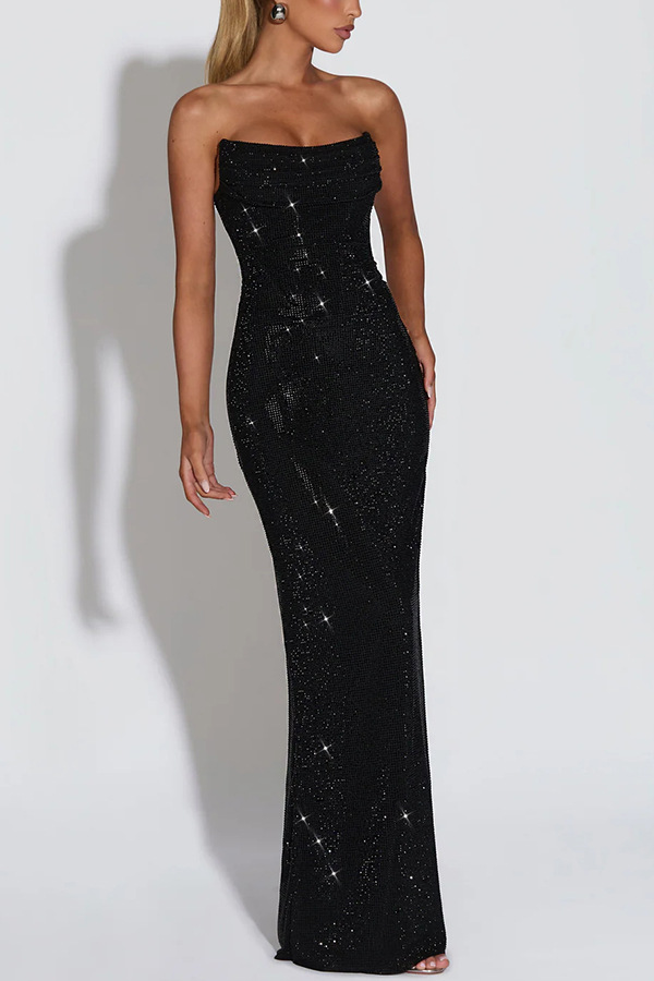 Sexy Socialite Sequin Tube Top - Shift Dress Sleeveless incelemesi ve fiyatı