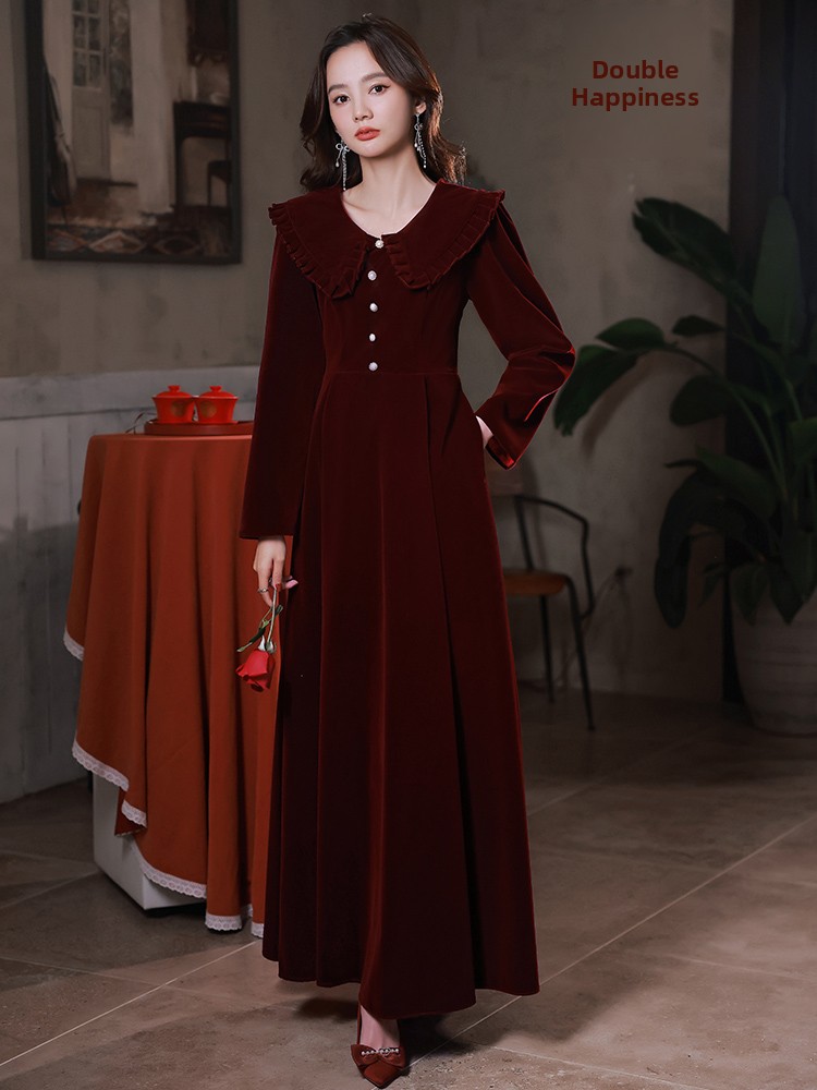 Red Wedding Dress for Pregnant - Women Formal Wear Korean incelemesi ve fiyatı