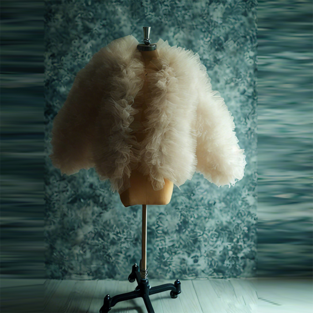 Charming Beige Ruffles Tulle T - Women Formal Office Wear Tops incelemesi ve fiyatı
