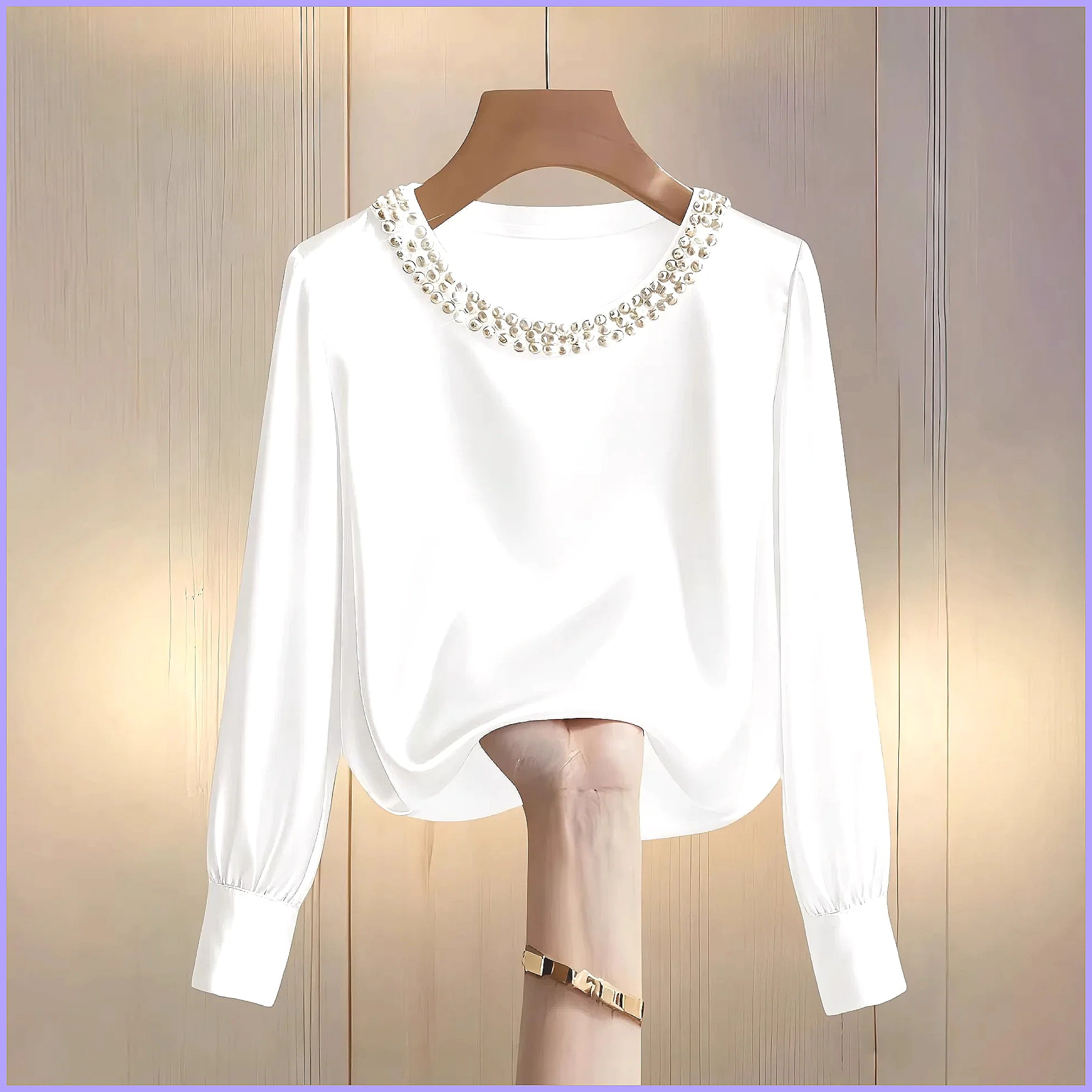 Elegant Beaded Satin Blouse fo - Silk Blouse Button incelemesi ve fiyatı