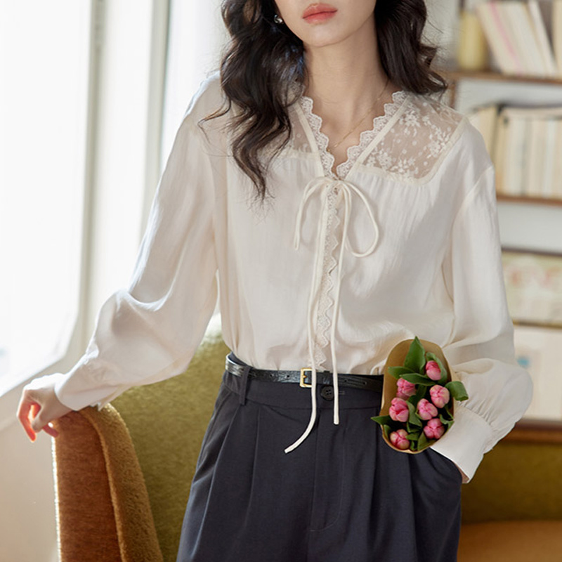 Long Sleeve Shirts Womens Sati - Women Formal Wear Korean incelemesi ve fiyatı