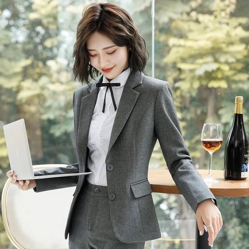 Novelty Gray Formal Blazers an - Women Formal Office Wear Tops incelemesi ve fiyatı