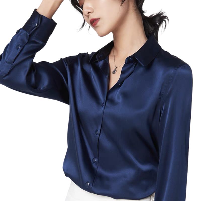 Elegant Satin Long Sleeve Blou - Silk Blouse Button incelemesi ve fiyatı