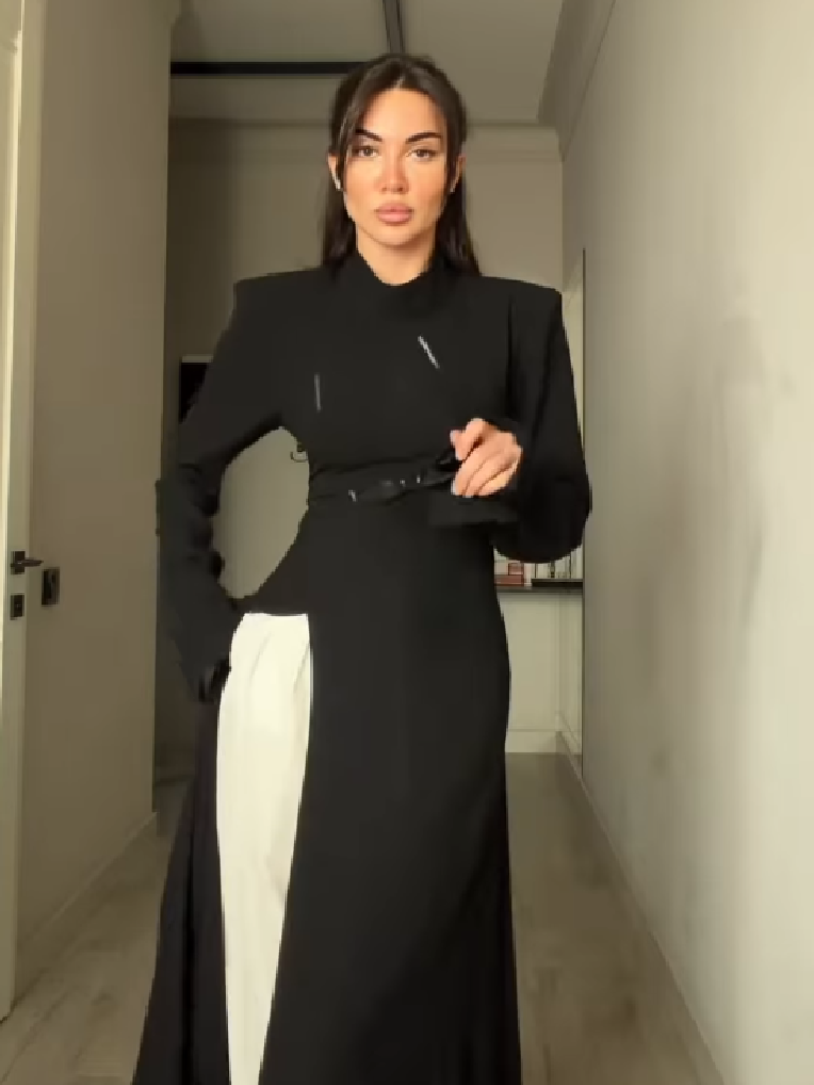 Women's Elegant High Neck Long - Women Formal Office Wear Tops incelemesi ve fiyatı