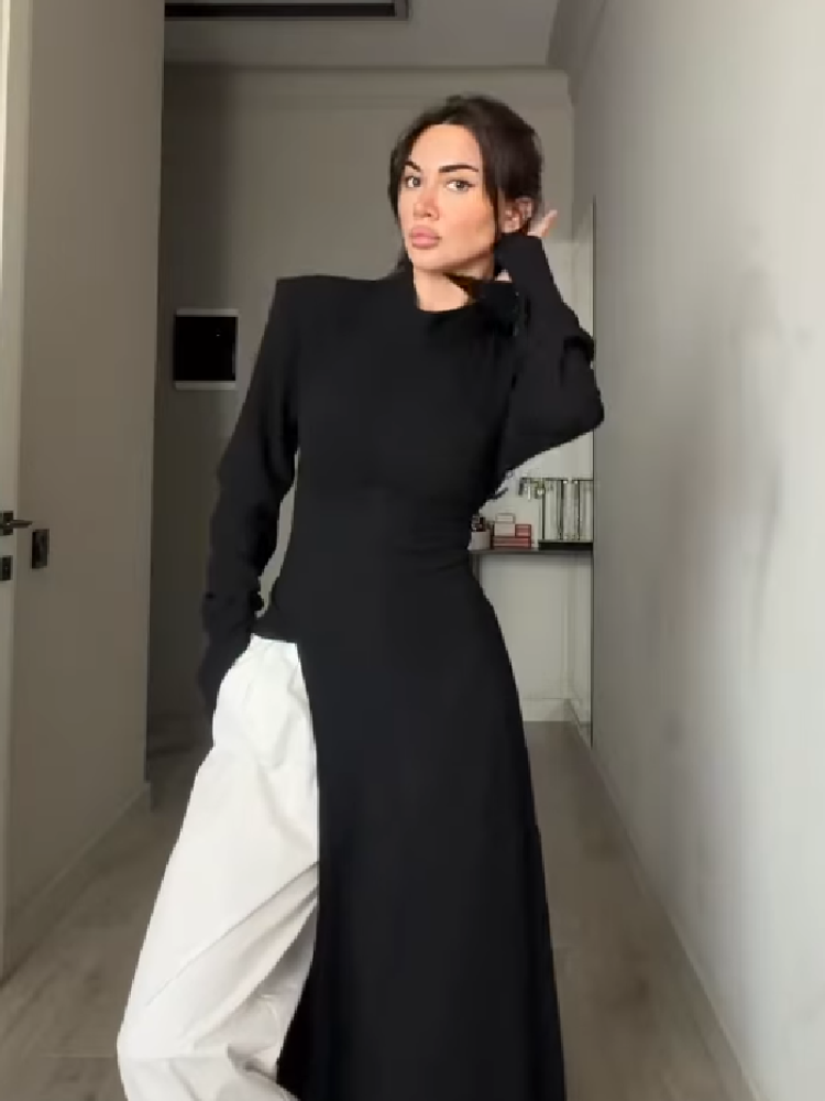 Women's Elegant High Neck Long - Women Formal Office Wear Tops incelemesi ve fiyatı
