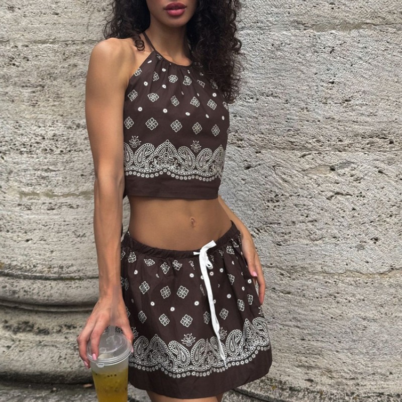 BWQ Vintage Print Dress Sets W - Shift Dress Sleeveless incelemesi ve fiyatı