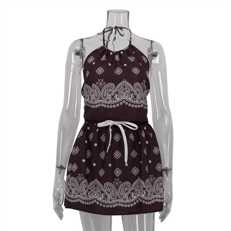 BWQ Vintage Print Dress Sets W - Shift Dress Sleeveless incelemesi ve fiyatı