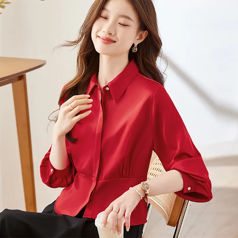 Long Sleeve Shirts Womens Cott - Women Formal Wear Korean incelemesi ve fiyatı