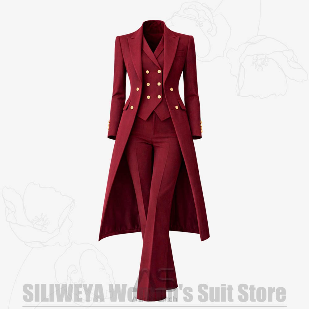 Women's Suit 3 Piece Double Br - Women'S Formal Wear Pants Suit incelemesi ve fiyatı