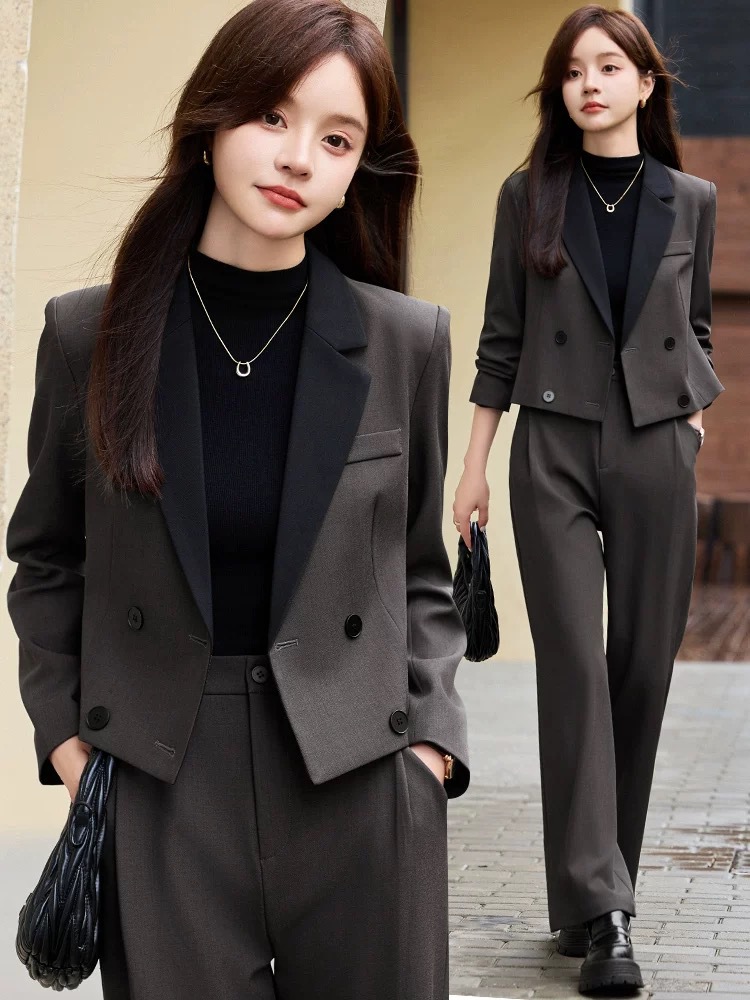 Gray short blazer for women, n - Women'S Formal Wear Pants Suit incelemesi ve fiyatı