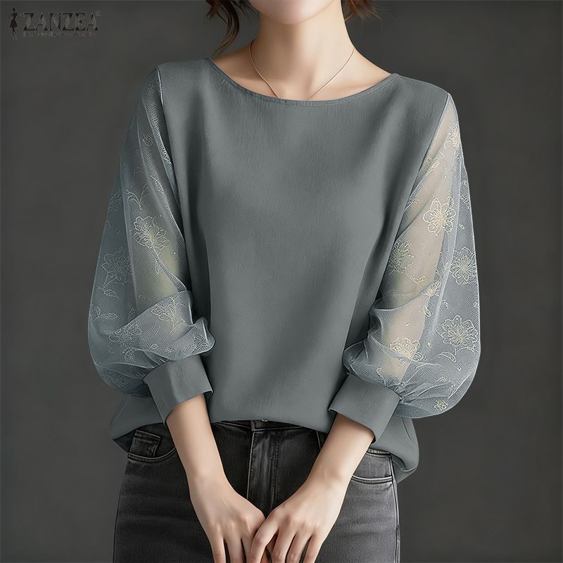 ZANZEA Floral Printed Chiffon  - Silk Blouse Button incelemesi ve fiyatı