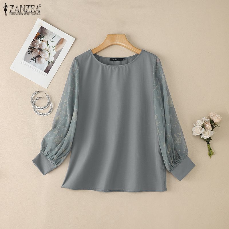 ZANZEA Floral Printed Chiffon  - Silk Blouse Button incelemesi ve fiyatı