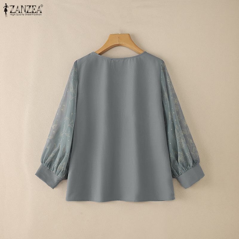 ZANZEA Floral Printed Chiffon  - Silk Blouse Button incelemesi ve fiyatı
