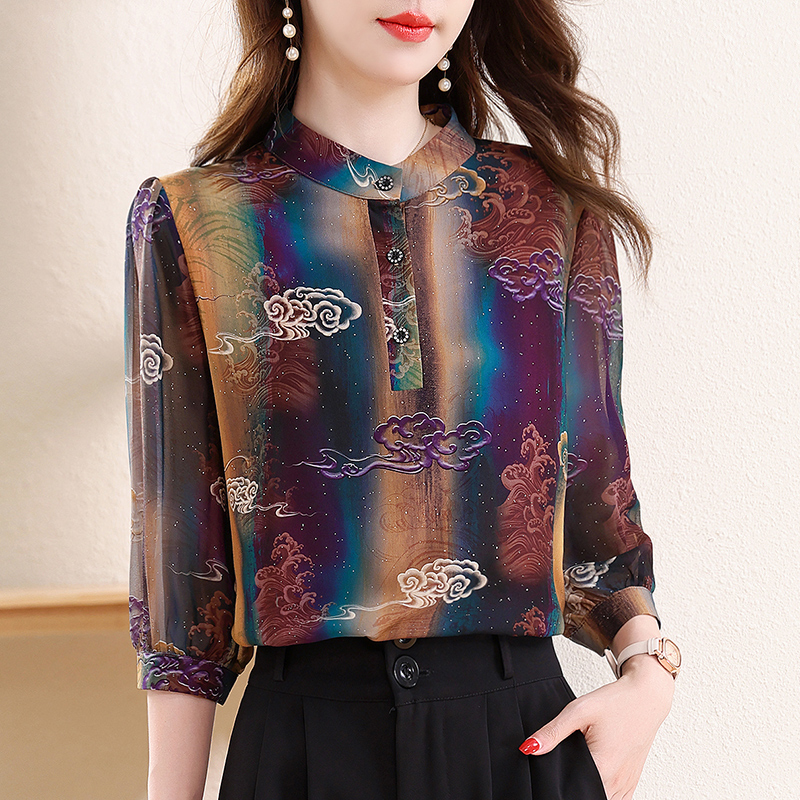 Elegant Fashion Silk Chiffon B - Silk Blouse Button incelemesi ve fiyatı