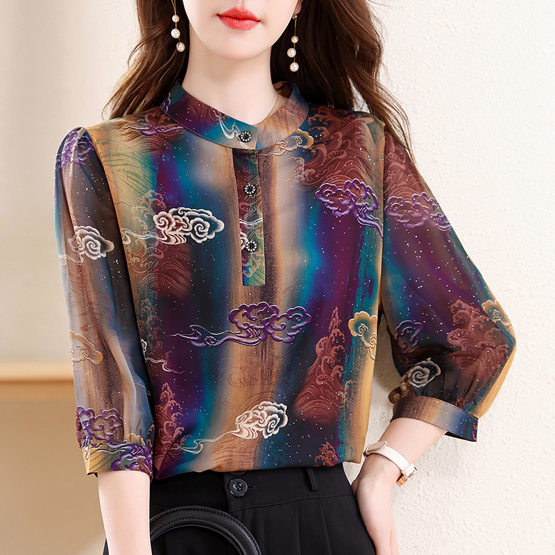 Elegant Fashion Silk Chiffon B - Silk Blouse Button incelemesi ve fiyatı