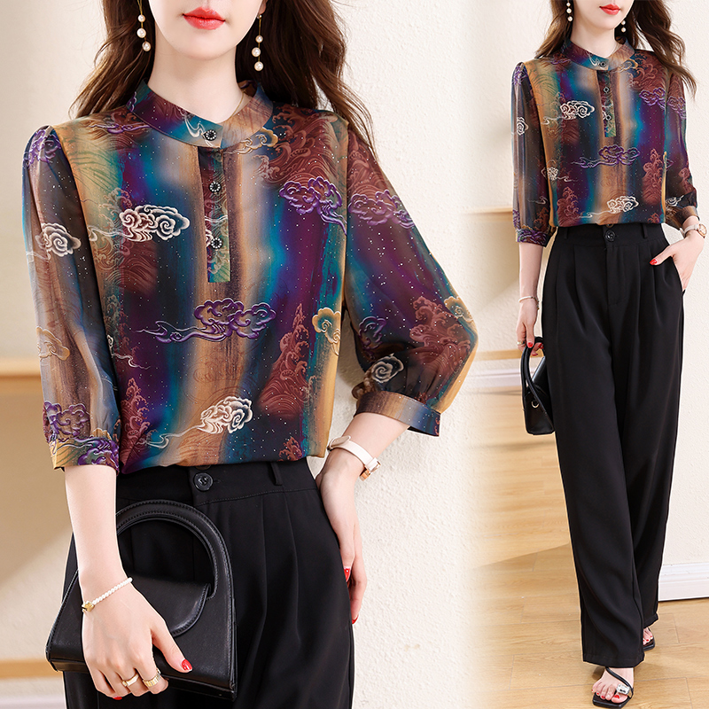 Elegant Fashion Silk Chiffon B - Silk Blouse Button incelemesi ve fiyatı