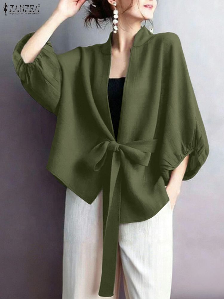 2025 ZANZEA Elegant V Neck Lan - Silk Blouse Button incelemesi ve fiyatı