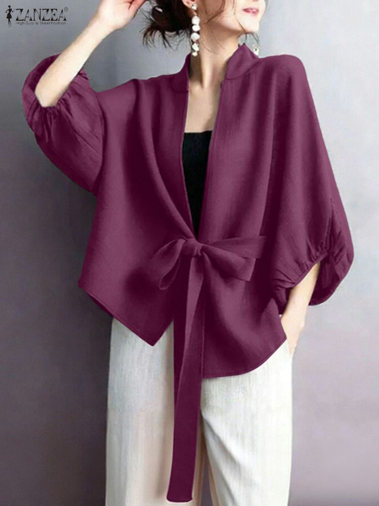 2025 ZANZEA Elegant V Neck Lan - Silk Blouse Button incelemesi ve fiyatı
