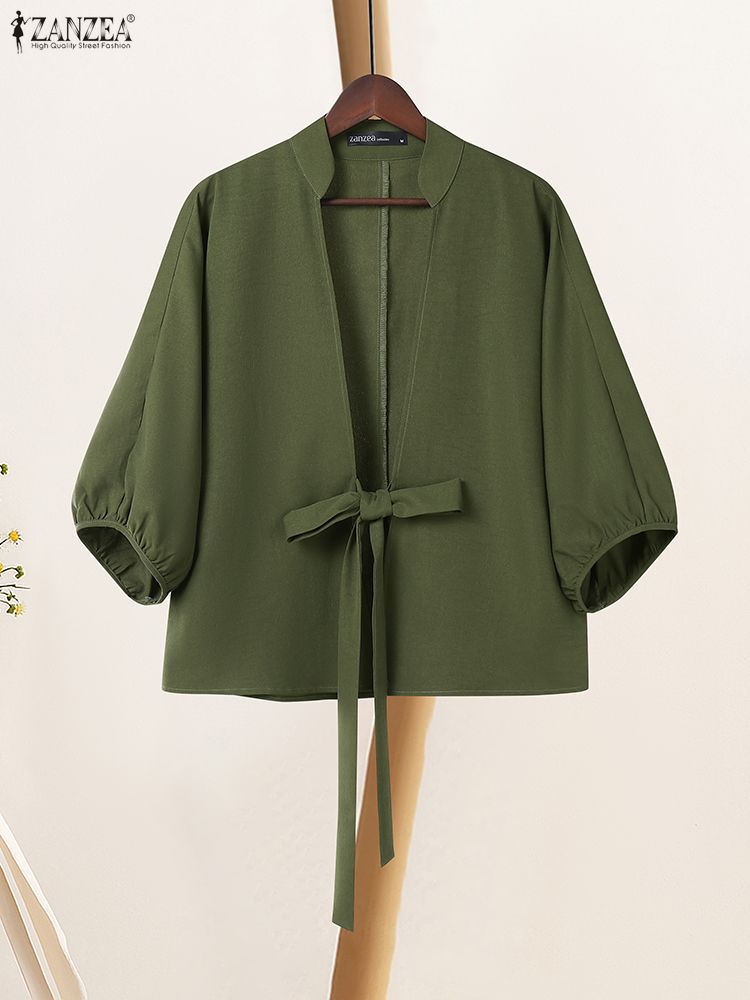 2025 ZANZEA Elegant V Neck Lan - Silk Blouse Button incelemesi ve fiyatı
