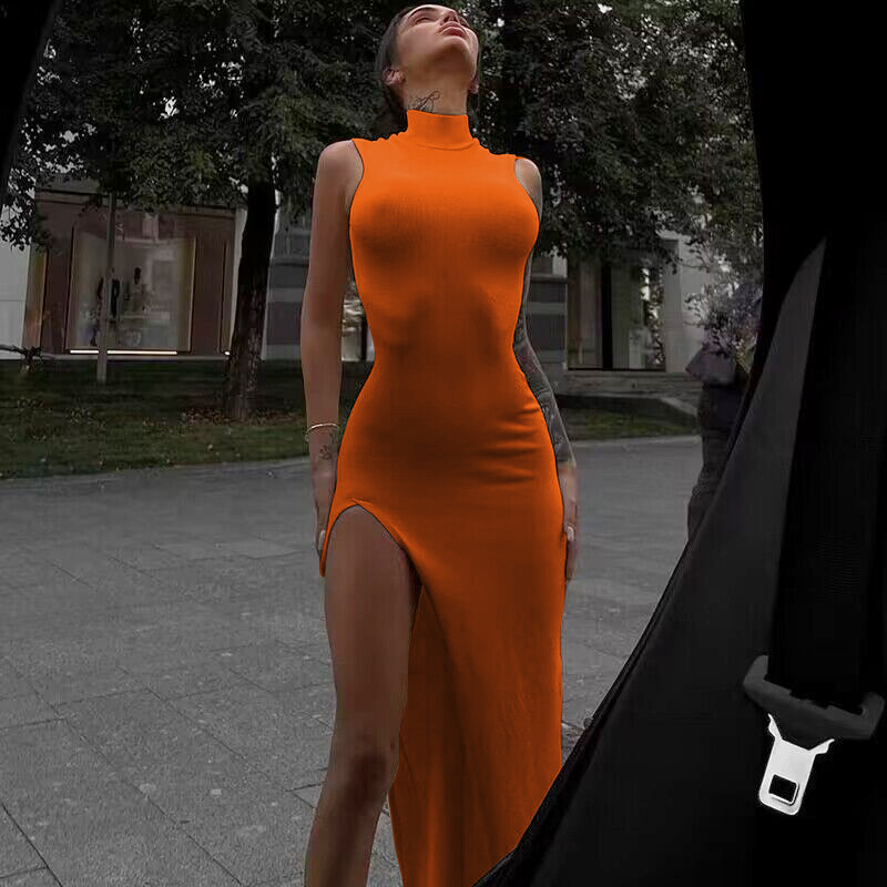 Y2k Sleeveless Orange Midi Wom - Formal Wear For Women Xl incelemesi ve fiyatı