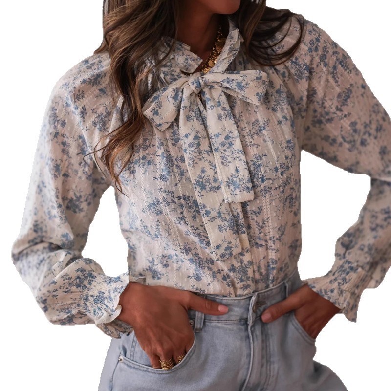 Womens Wear Bow Fashion Printe - Women Formal Office Wear Tops incelemesi ve fiyatı