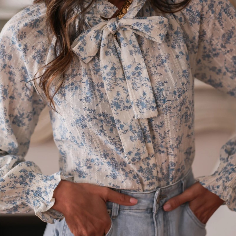Womens Wear Bow Fashion Printe - Women Formal Office Wear Tops incelemesi ve fiyatı